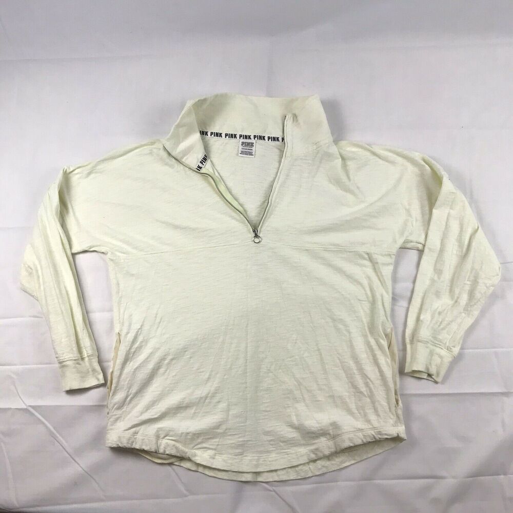 Victorias Secret PINK 1/4 Zip Yellow‎ Pullover w/pocket Sz S EXCELLENT